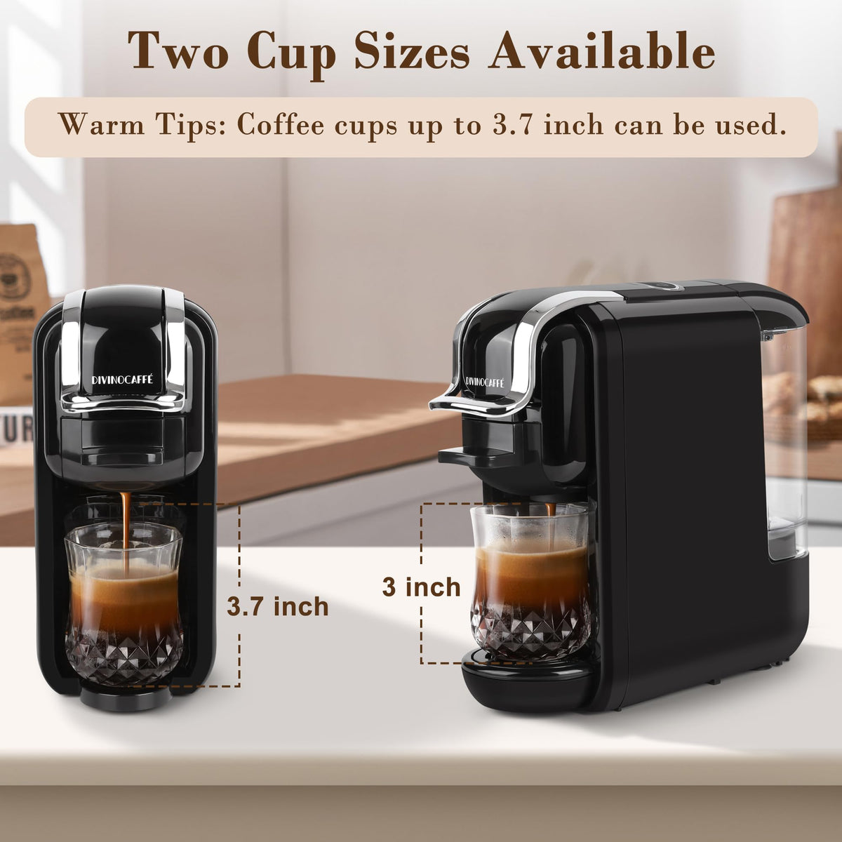 DIVINOCaffe machine with Expert capsules for diverse options