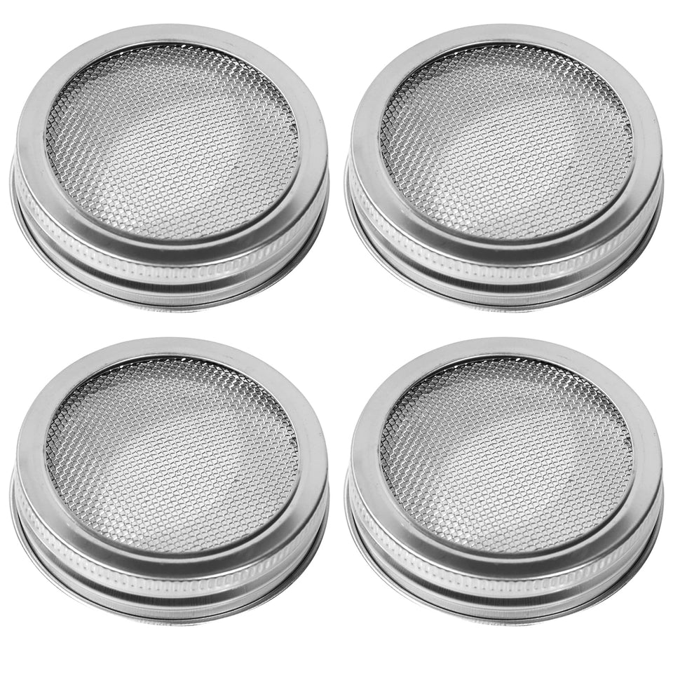 DIVSEA sprouting lid on a 70mm jar with 20-mesh screen for drainage.