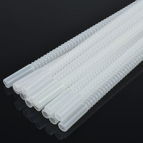 Diximus clear translucent straws for beverage visibility.