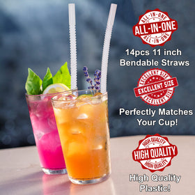 Diximus reusable 14-pack straws for eco-friendly daily use.