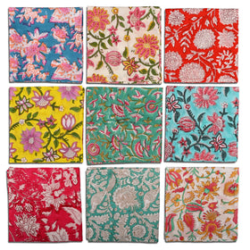 DIYANA IMPEX hand block printed napkins with vibrant multicolored patterns for lively family meals