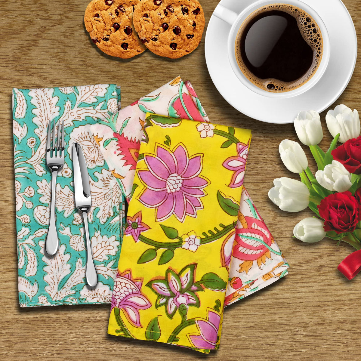DIYANA IMPEX eco-friendly cotton napkins enhance everyday dining with soft texture