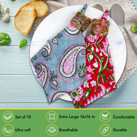 DIYANA IMPEX 16x16 inch napkin in bold motif for reusable dining