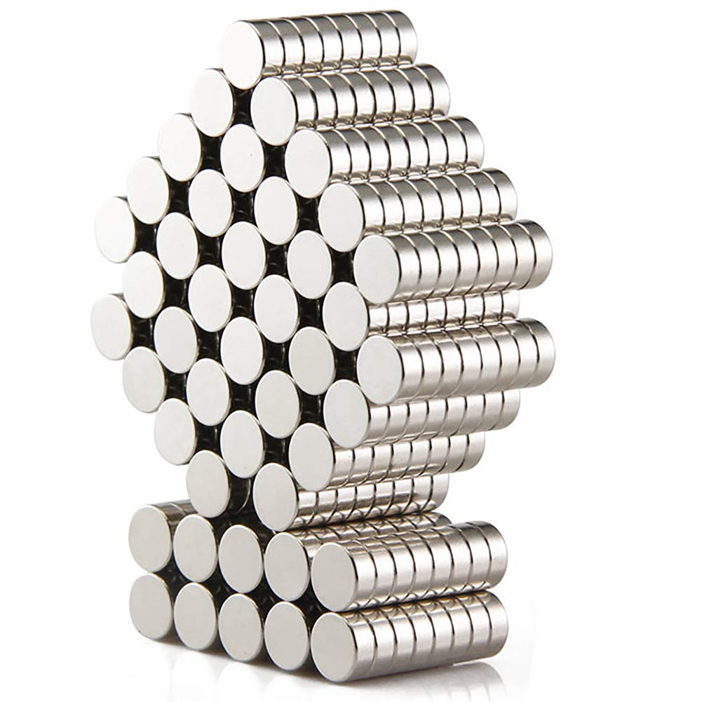 DIYMAG 300 pcs small fridge magnets with brushed nickel finish for durable organization