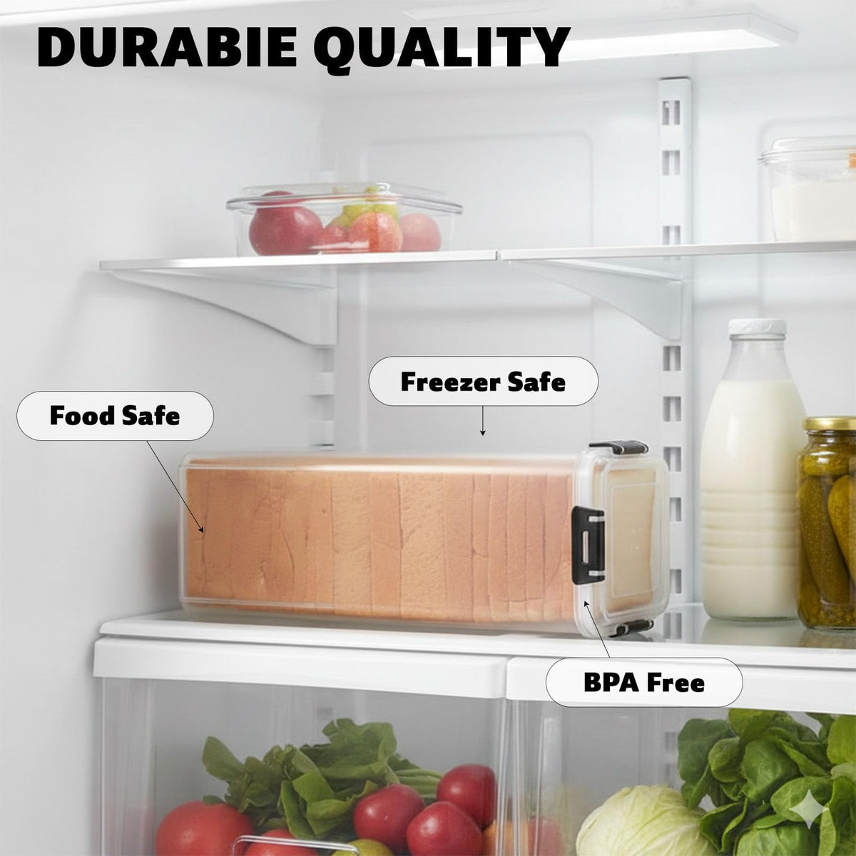 DIYOHFE freezer-friendly bread keeper suitable for freezing bread.