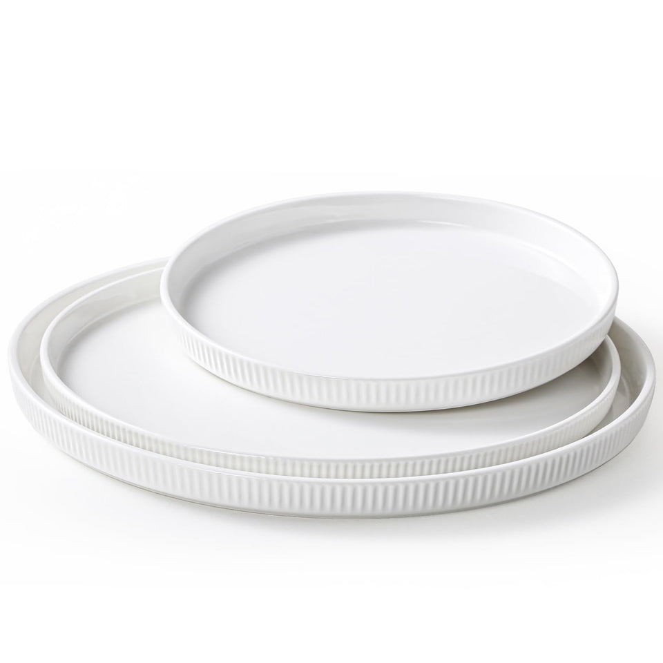 Dizada round serving platter in 12.8-inch size for generous fruit displays.