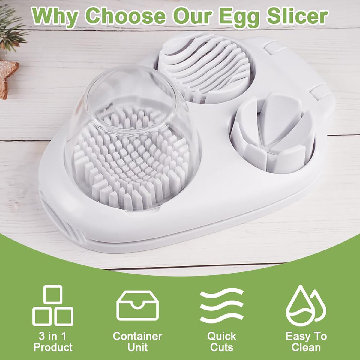 DJBNT versatile slicer used for fruit like strawberries and bananas in seconds.