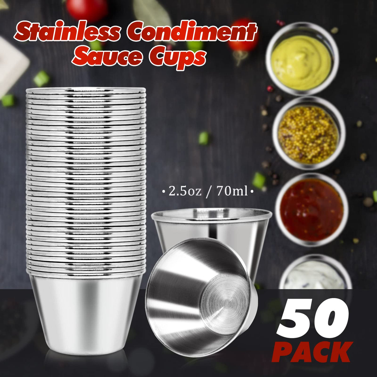 DJZZ sauce cups side view 2.5oz capacity