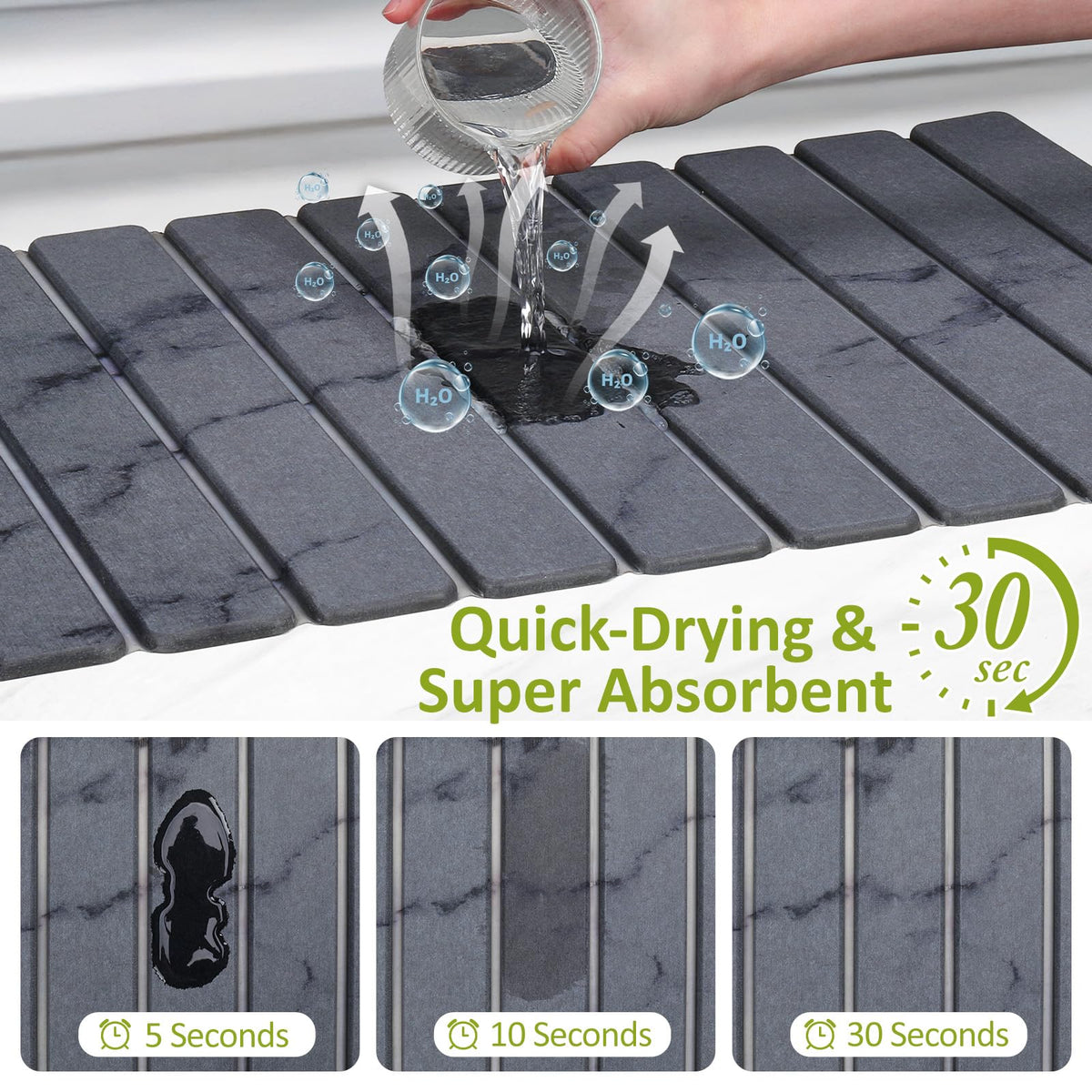 DK177 diatomaceous earth drying pad, highly absorbent and safe for utensils