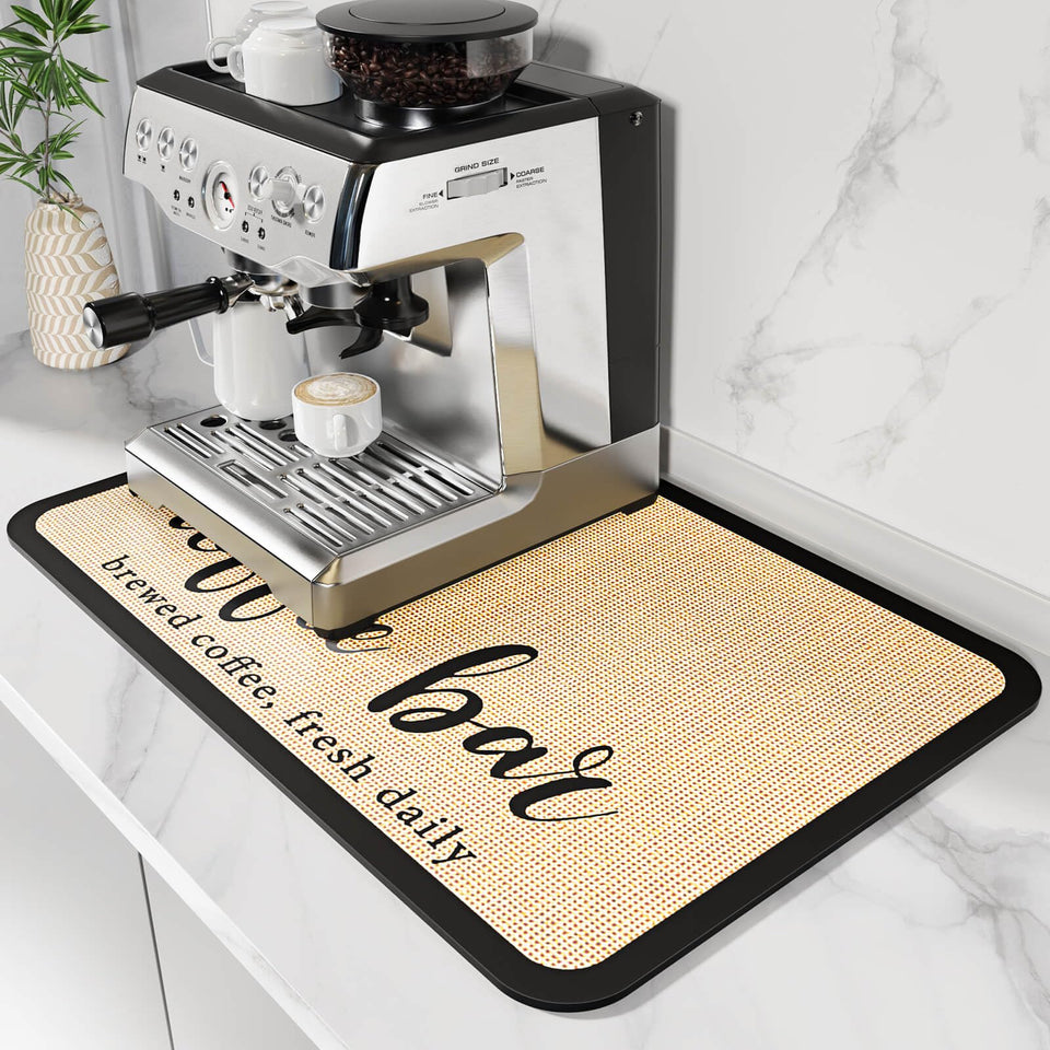 DK177 Coffee Mat absorbent top catching spills and keeping counters dry