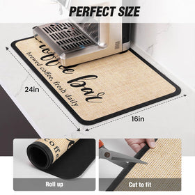 DK177 Coffee Mat fits under dish racks and coffee gear