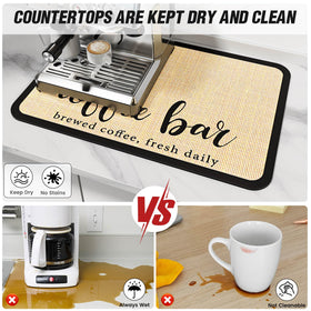 DK177 Coffee Mat non-slip back keeps the mat stable during use