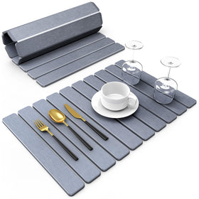 DK177 large stone dish drying mat 24x16 keeps countertops dry after dishwashing