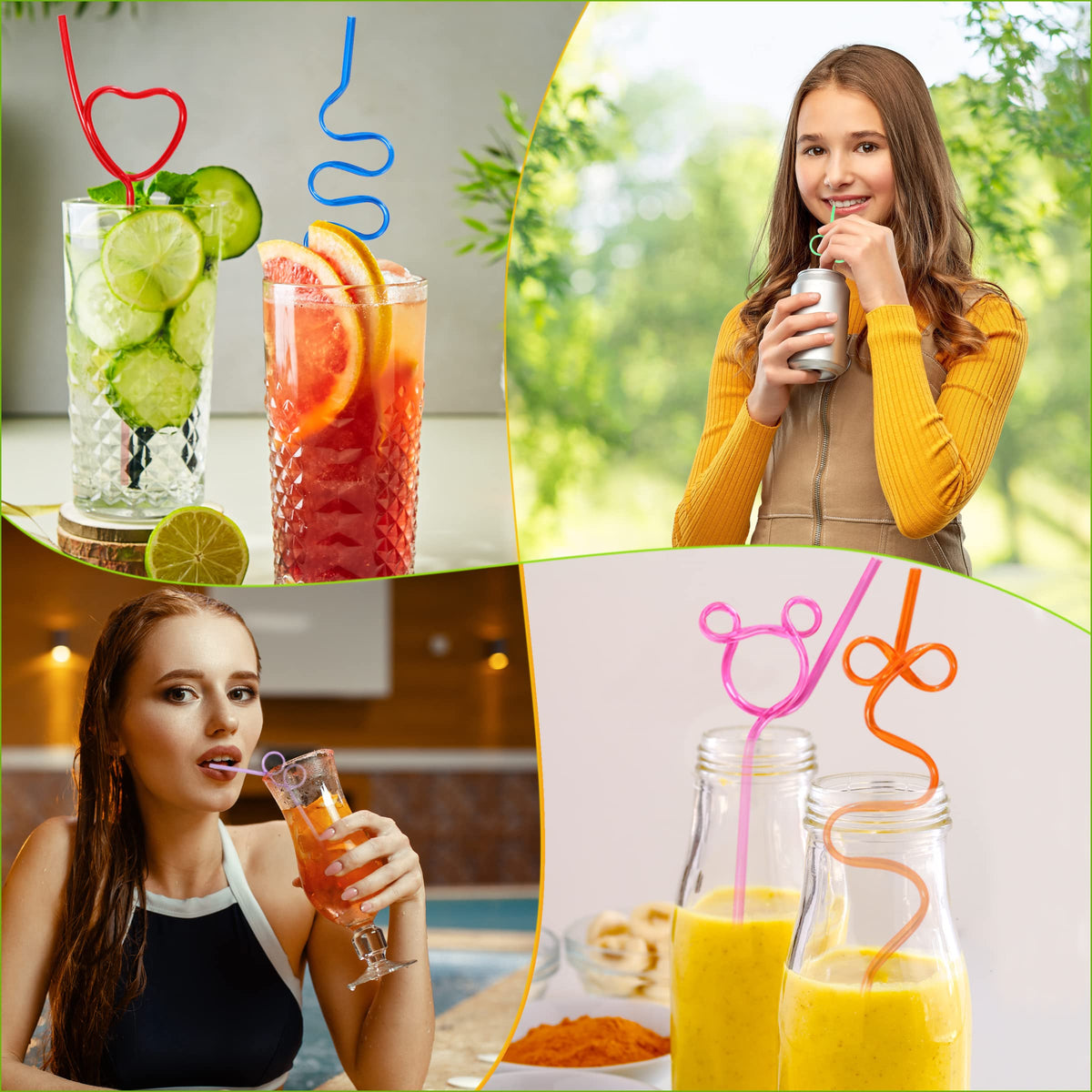 DKHDBD kid-friendly colorful straws ideal for juice at parties
