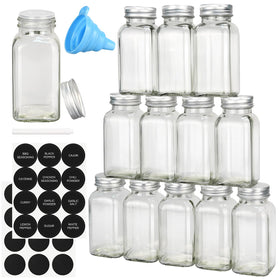 DkOvn glass spice jar with labels visible for quick meal prep