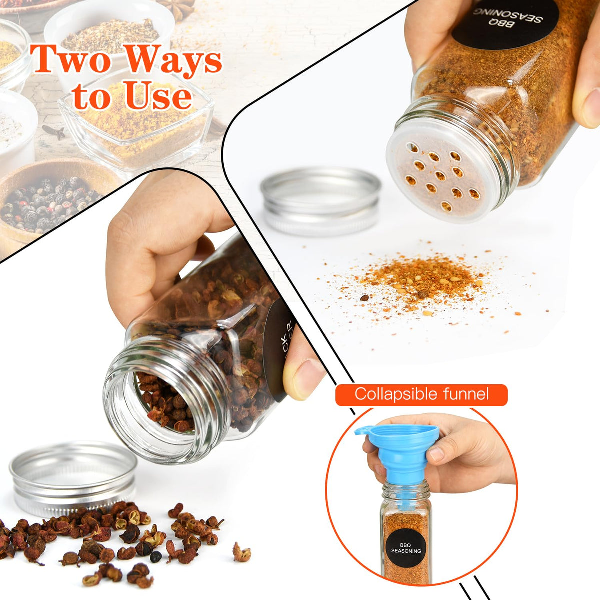 DkOvn glass jars show contents clearly to manage pantry