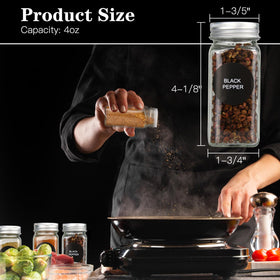 DkOvn jars with metal caps and shaker lids enable precise pouring.