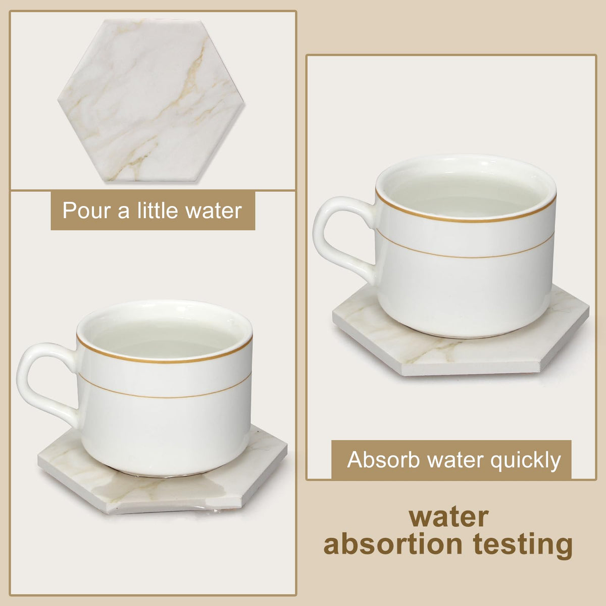 Dksyee absorbent ceramic coasters provide quick moisture absorption