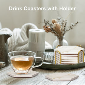 Dksyee coasters on a coffee table in a living space
