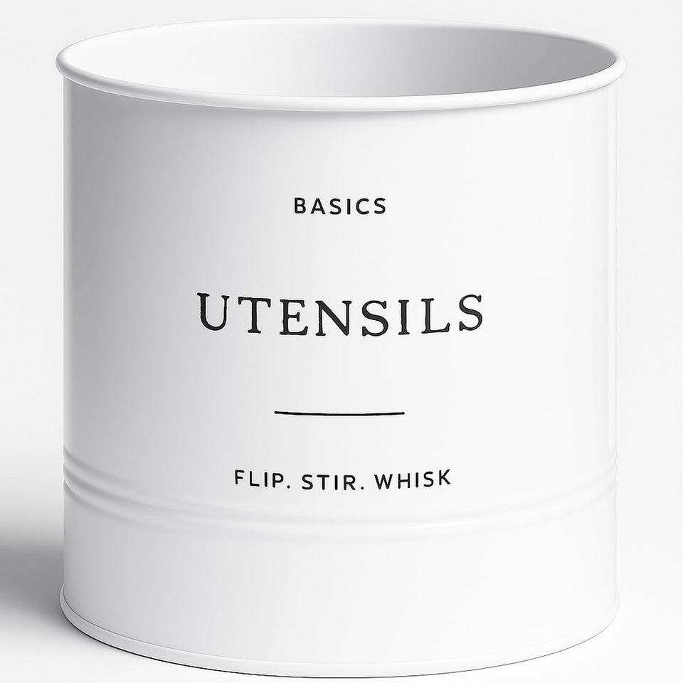 D'Lifeful kitchen utensil holder, 7in-square, keeps utensils neatly organized on your counter.