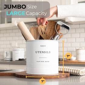 D'Lifeful kitchen utensil holder, strong construction, resists rust for everyday cooking.