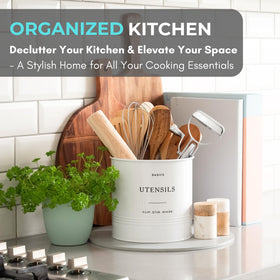 D'Lifeful utensil holder with easy-clean coating simplifies maintenance and prevents staining.