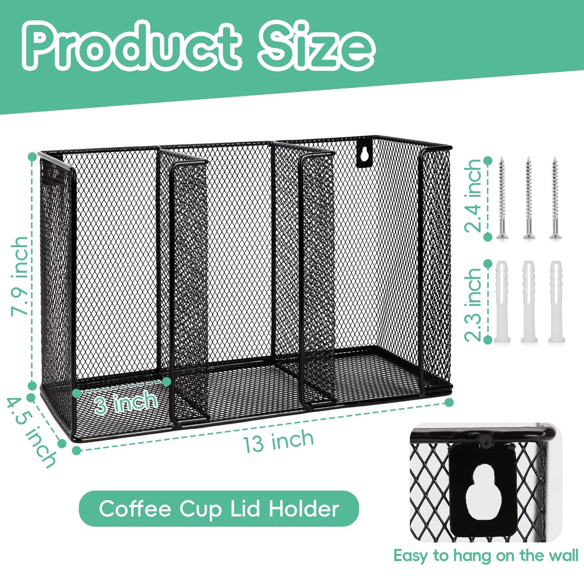 Three-compartment DLUGOPIS lid dispenser organizes 8–24 oz lids for fast service
