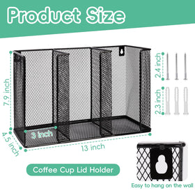 Three-compartment DLUGOPIS lid dispenser organizes 8–24 oz lids for fast service