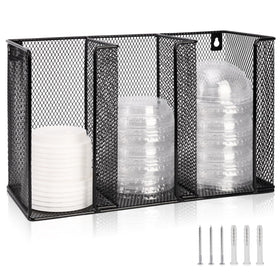 DLUGOPIS wall mount lid holder with three compartments for quick lid access