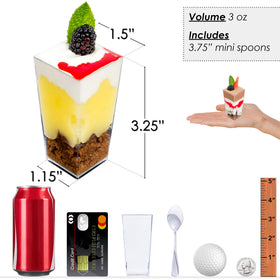 DLux 3 oz capacity clear dessert cups for bite-sized treats