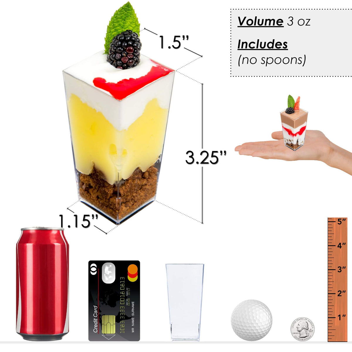 DLux clear plastic dessert cups offering elegant presentation