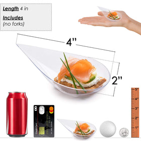 DLux clear spoons for precise portions at tastings.