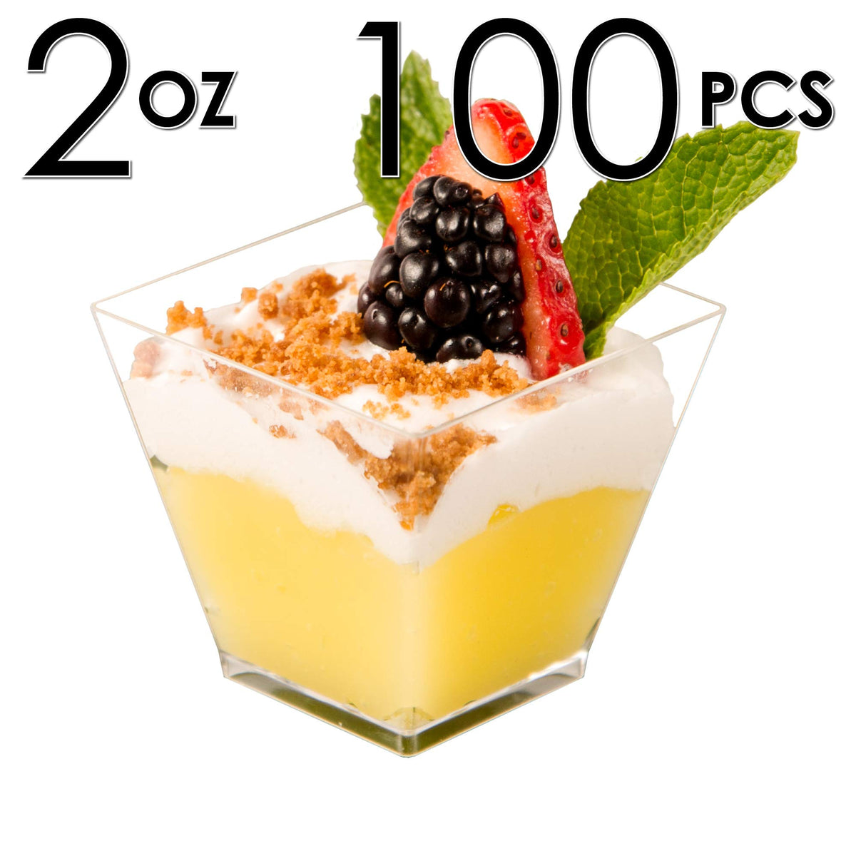 DLux premium crystal-clear cups elevate catering presentations