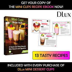 DLux reusable serving cups offer sustainable, repeat-use presentation