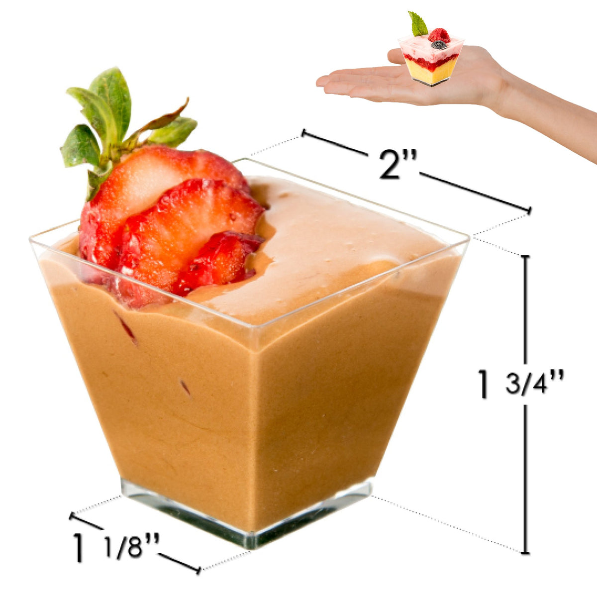 DLux square mini cups with recipe ebook inspire dessert ideas