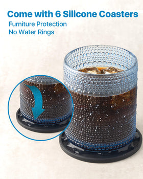 DmmyAlzx hobnail rocks 10 oz blue glass ideal for whiskey and water.