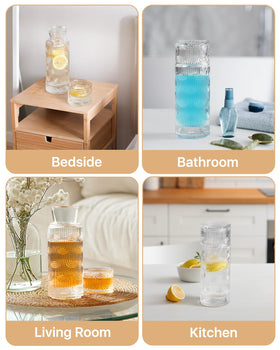 DmmyAlzx stylish nightstand pitcher enhances room decor