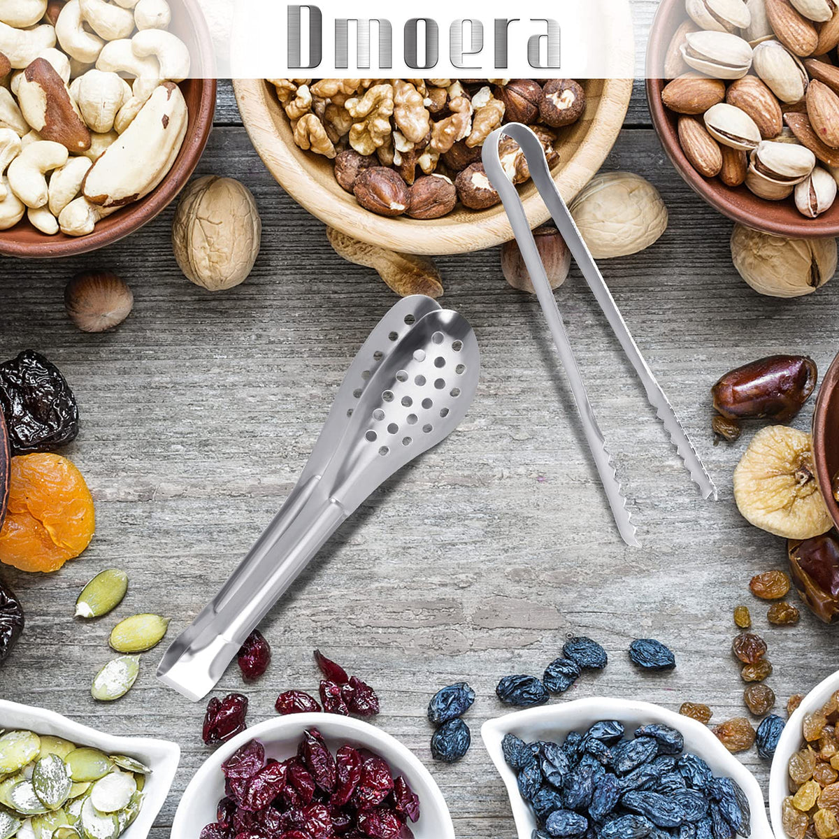 Dmoera dishwasher-safe tongs simplify cleaning and storage after use.
