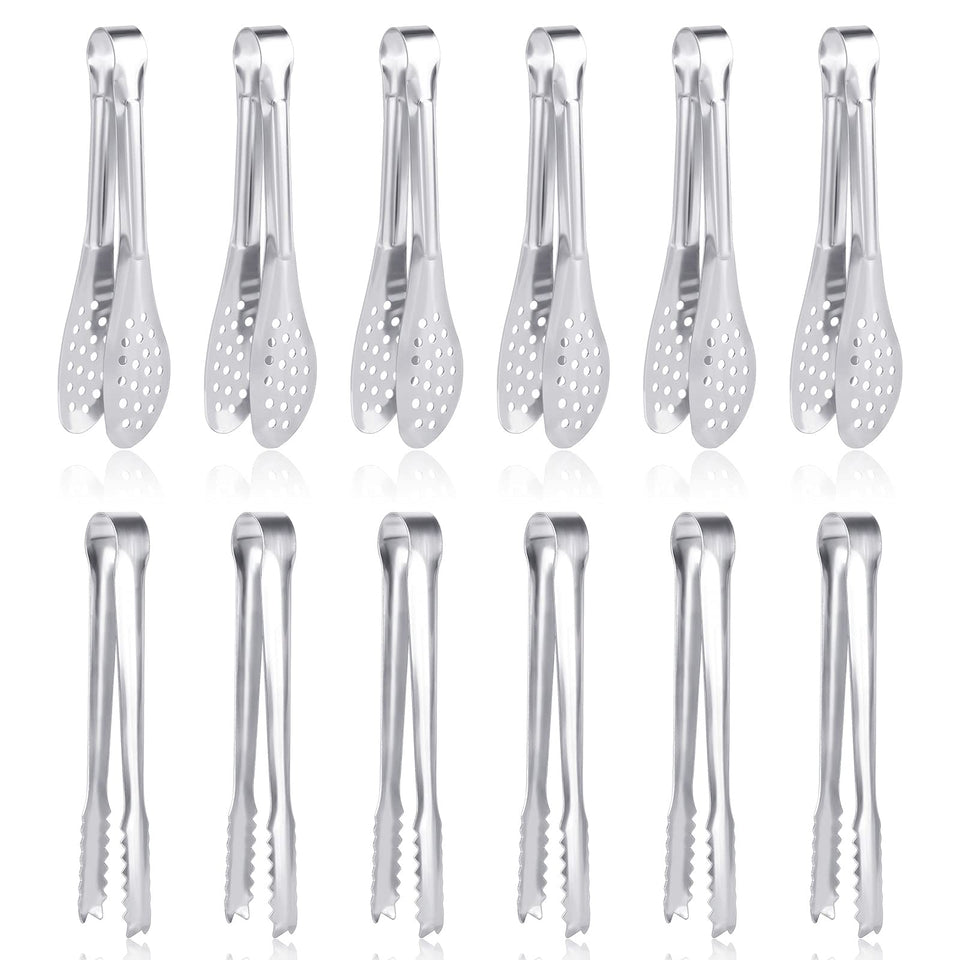 Dmoera mini tongs 5-inch service for precise, mess-free servings.