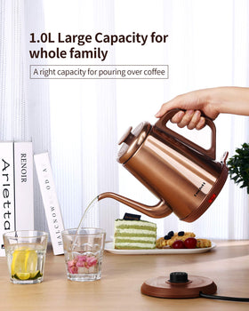 Compact 1.0L DmofwHi kettle suitable for tea and coffee routines
