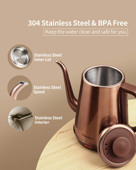 Fast boil with 1000W power in the DmofwHi gooseneck kettle