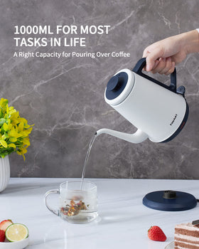 DmofwHi Gooseneck Kettle white design to fit modern kitchens