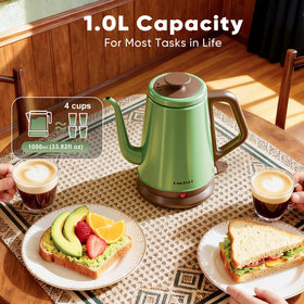 DmofwHi 1 liter capacity suitable for most single cups or brews.