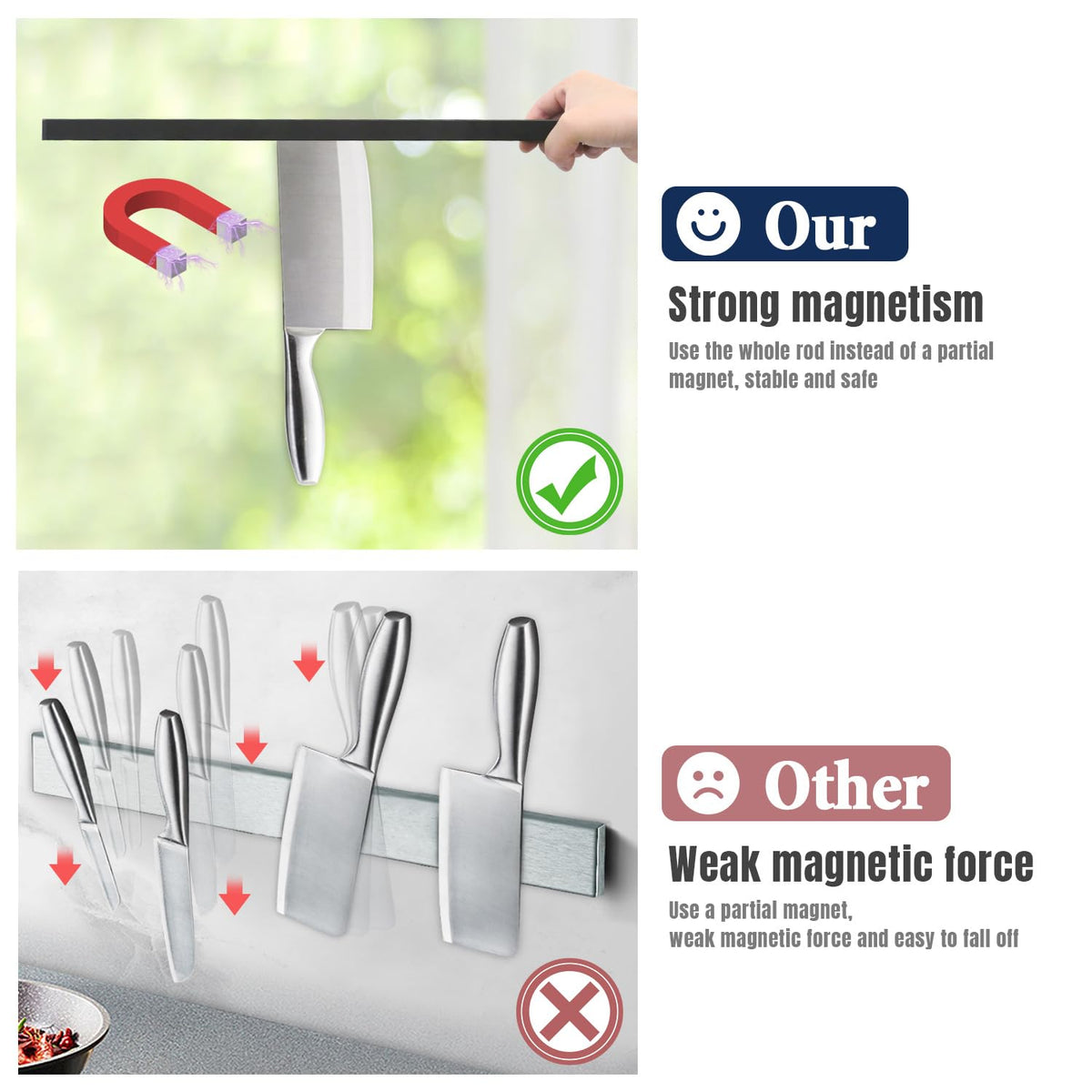 Adhesive tape option enables no-drill installation for flexible placement.
