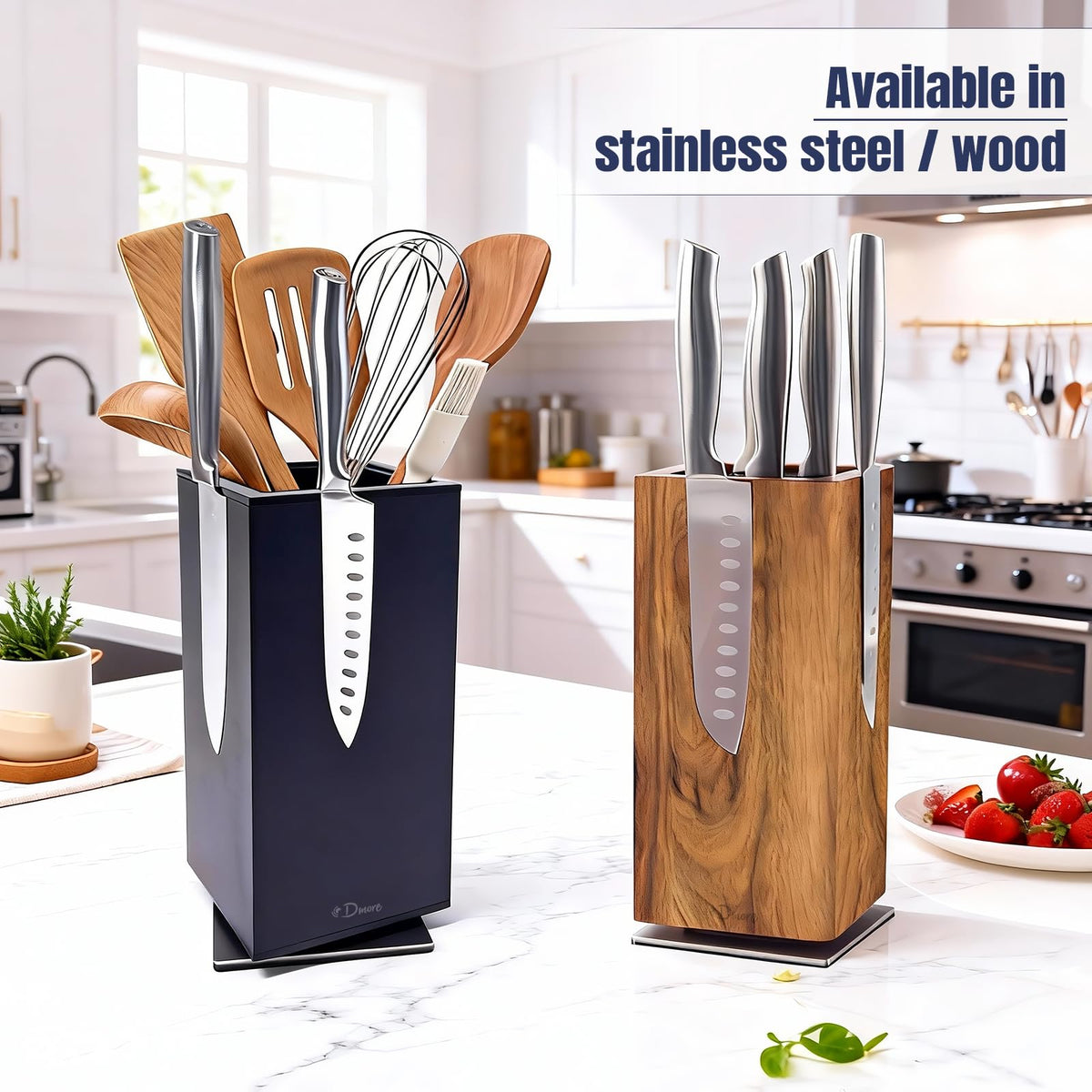 Dmore gift-ready magnetic knife block suitable for home cooks and professionals