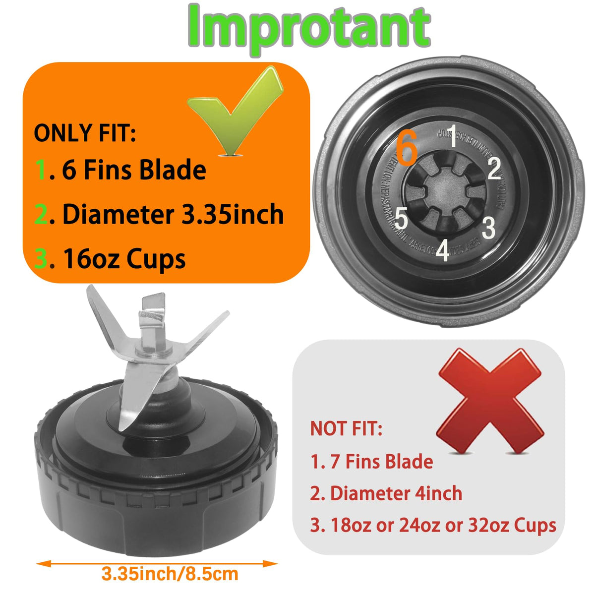 Dmsmisi six-fin blade assembly designed for precise blending.
