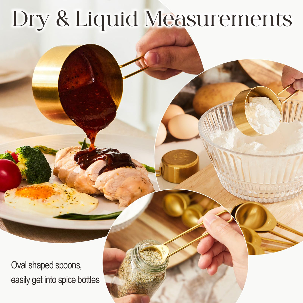 DN Deconation long-handle measuring cups designed to reach narrow jars easily.