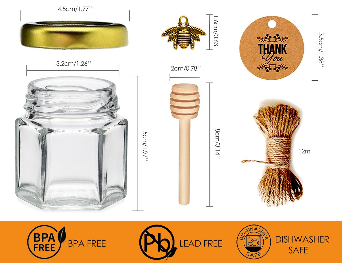 DnayDkiy glass honey jar with dipper delivers drip-free serving.