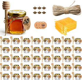 DnayDkiy glass honey jar hexagon design ideal for elegant party favors.