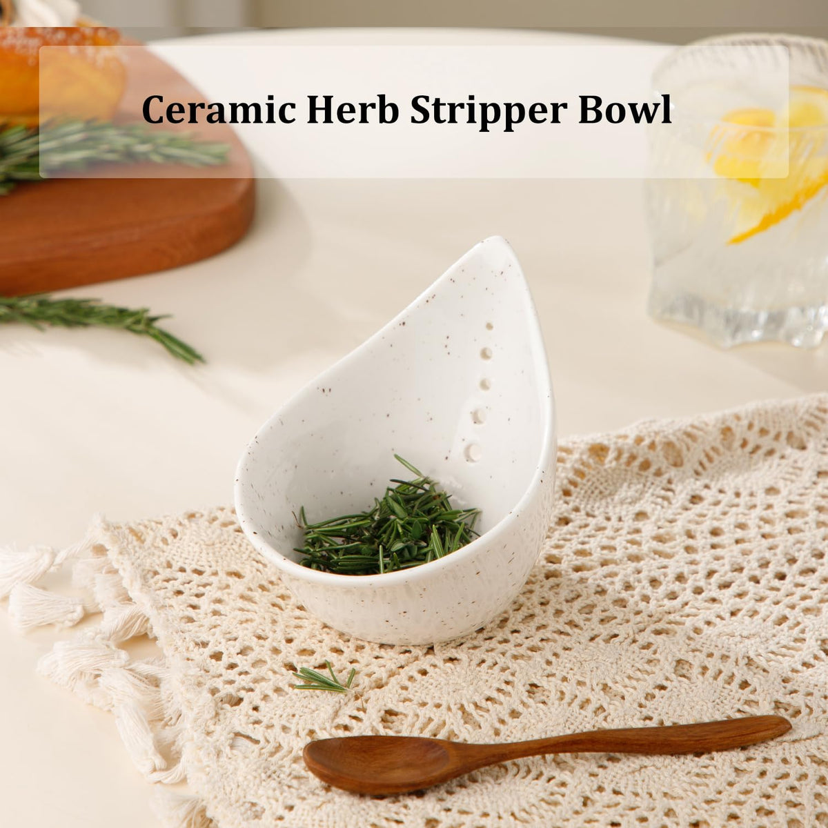 Dneuoir ceramic herb stripper bowl adds style and durability